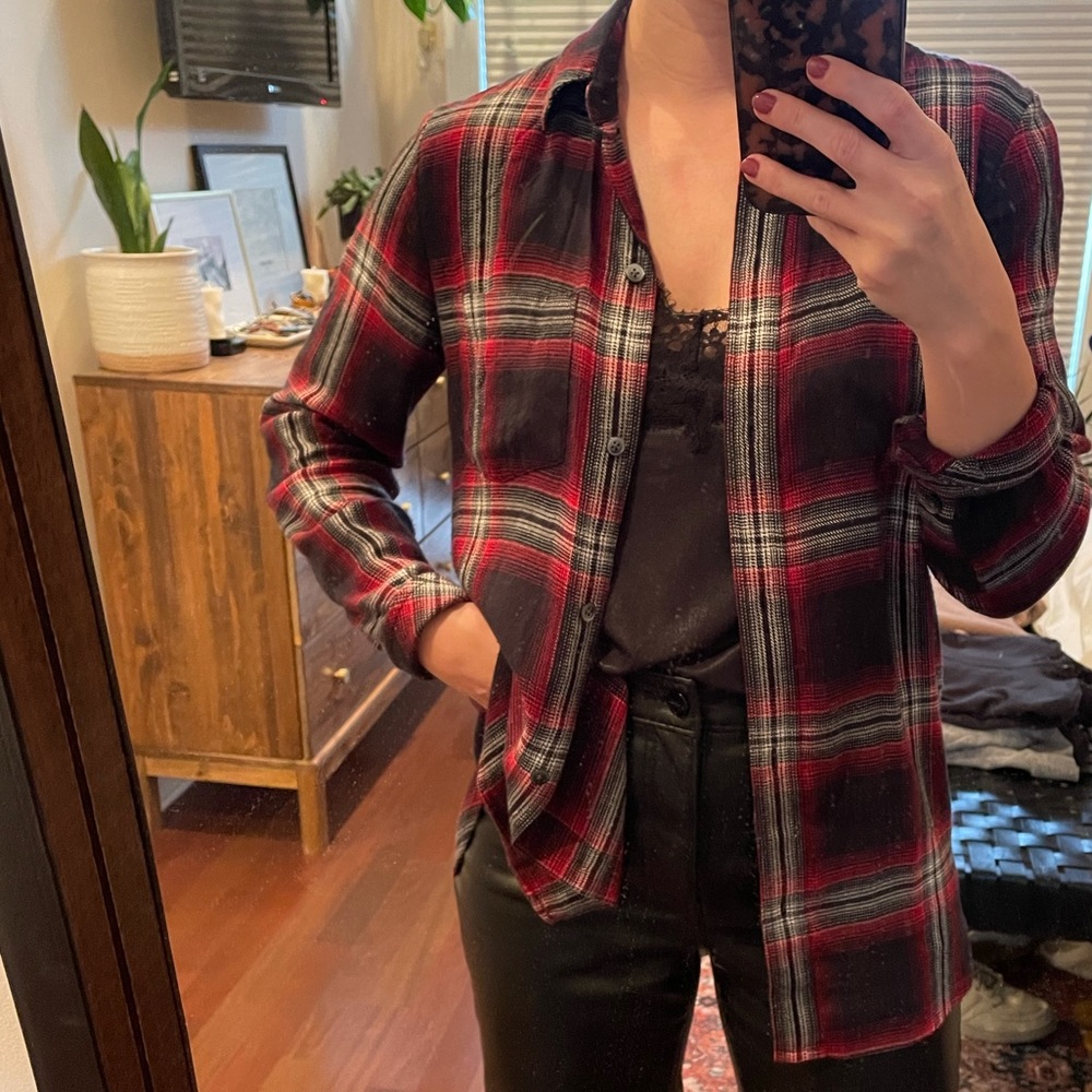 Madewell plaid button up blouse
